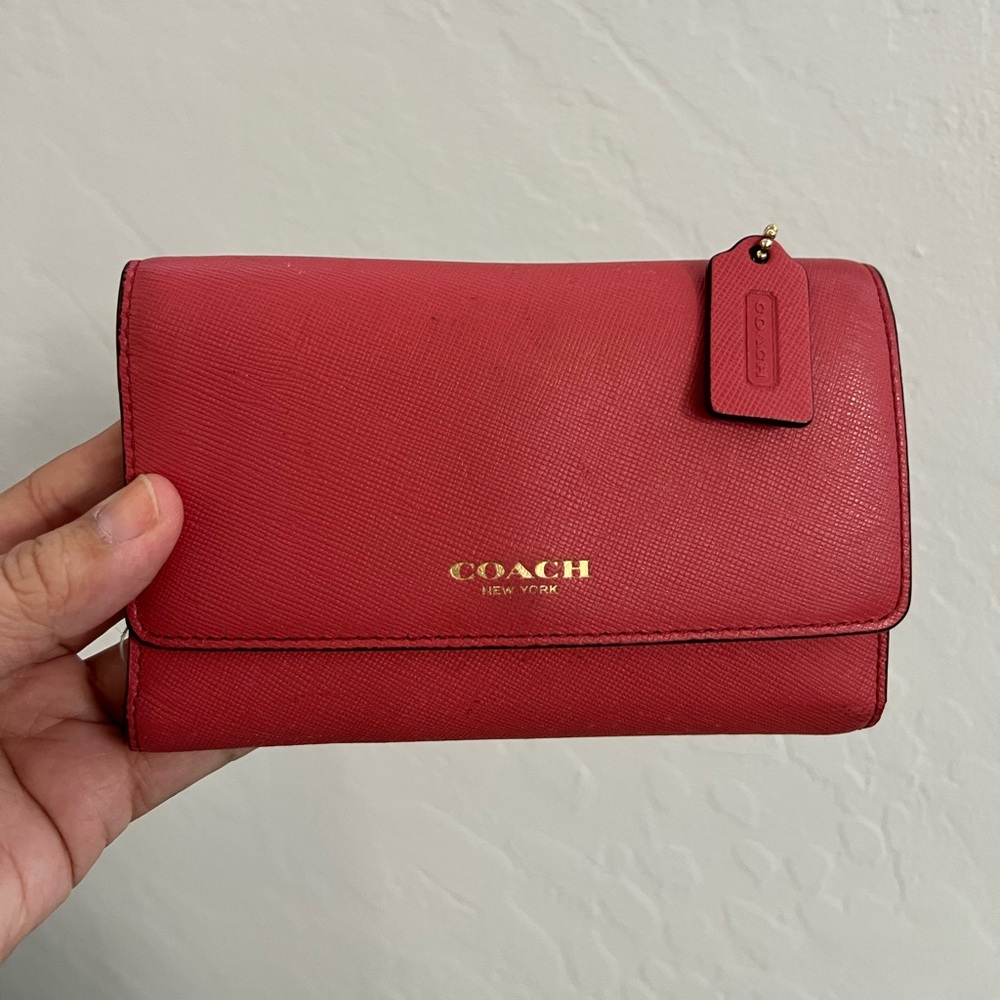 Coach Pink Leather Wallet